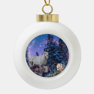 Boule En Céramique Magie du Cheval de Noël