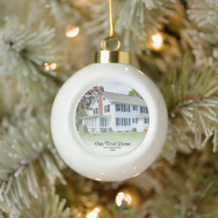 Boule En Céramique Maison Photo Notre Première Maison Noël