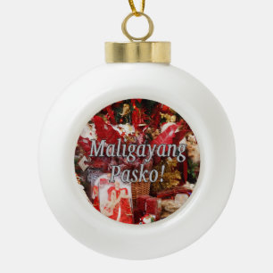 Boule En Céramique Maligayang Pasko ! Joyeux Noël à Tagalog wf