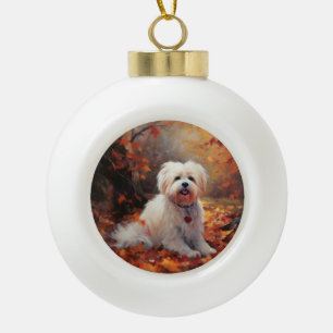 Boule En Céramique Malti Tzu à l'automne Feuilles automne Inspire