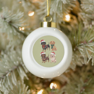 Boule En Céramique Maman de chien de Noël teckel Amateur Cadeau de No