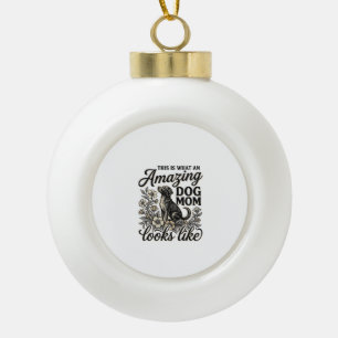 Boule En Céramique Maman de chien incroyable Design floral vintage po