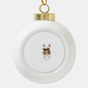 Boule En Céramique Maman lapin de Pâques mignon année du léopard de P