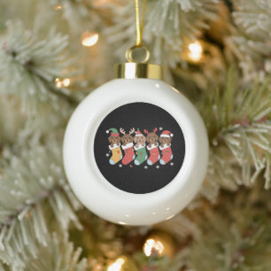 Boule En Céramique Maman teckel Noël Cadeau pour amoureux de chiens N