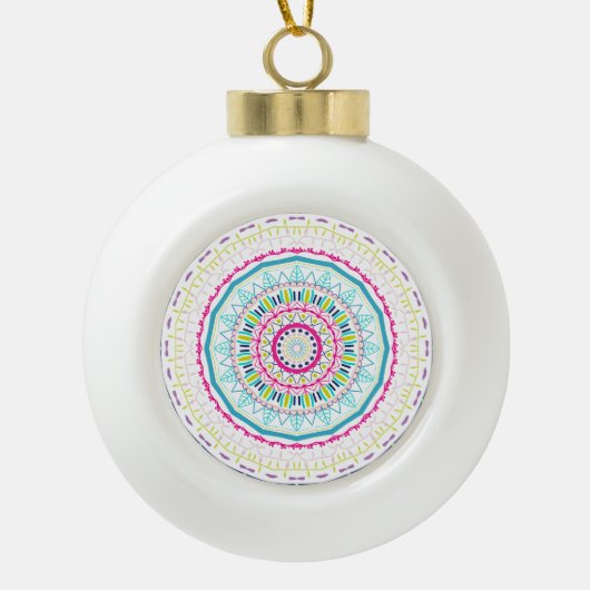 Boule En Céramique mandala coloré (Devant)