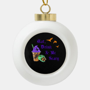 Boule En Céramique Manger Boire Et Être Effrayant Halloween Minimalis