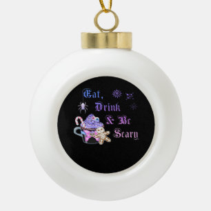 Boule En Céramique Mangez, Buvez Et Soyez Effrayant Style Hexmas Cool