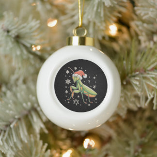 Boule En Céramique Mante religieuse chapeau de Père Noël flocons de n