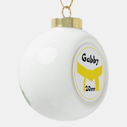 Boule En Céramique Martial Arts Jaune Ceinture Rang (Gauche)