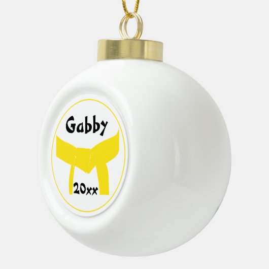 Boule En Céramique Martial Arts Jaune Ceinture Rang (Droite)