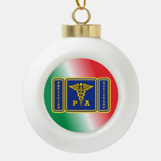 Boule En Céramique Médecins Assistant Caduceus Shield (Devant)