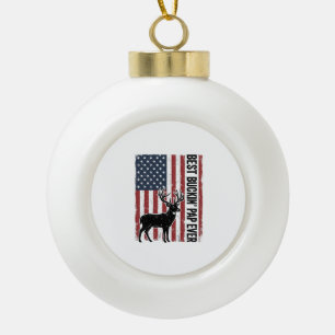 Boule En Céramique Meilleur Pap à Buckin Ever Drapeau de Cerf Vintage