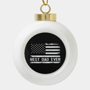 Boule En Céramique Meilleur Papa avec des Cadeaux de Drapeau Américai