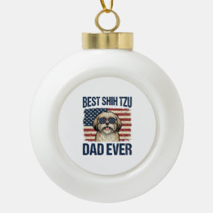 Boule En Céramique Meilleur papa de Shih Tzu patriote de tous les tem