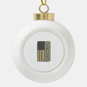 Boule En Céramique Meilleur Papa Patriote Drapeau Vintage Chemise Pap