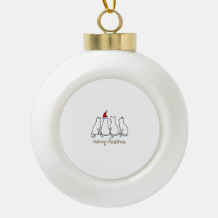 Boule En Céramique Meowy Catmas Chat Noël Mignon Chatons Chats Père N
