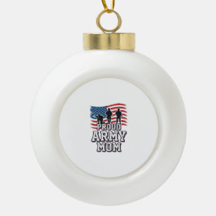 Boule En Céramique Mère de l'armée fière Vintage Militaire Patriotiqu