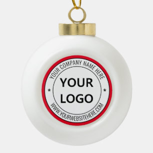 Boule En Céramique Modèle d'ornement de Noël avec logo d'entreprise m