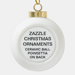 Boule En Céramique Modèle d'ornement de Noël POINSETTIA personnalisé