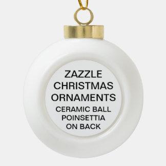 Boule En Céramique Modèle d'ornement de Noël POINSETTIA personnalisé