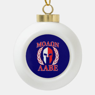 Boule En Céramique Molon Labe Spartan Armor Laurels Tri Color