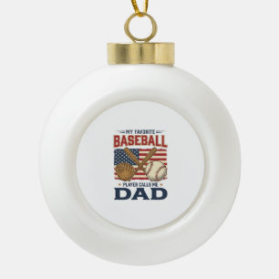 Boule En Céramique Mon joueur de baseball préféré m'appelle papa Vint