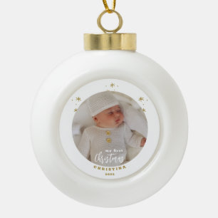 Boule En Céramique Mon Premier Noël Bébé élégant Photo