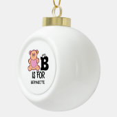 Boule En Céramique Monogramme personnalisé B pour ours drôle animal m (Droite)