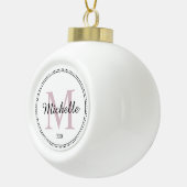 Boule En Céramique Monogramme personnalisé rose pâle (Droite)