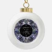 Boule En Céramique Moody Black Floral Classic Couple Names Wedding (Devant)