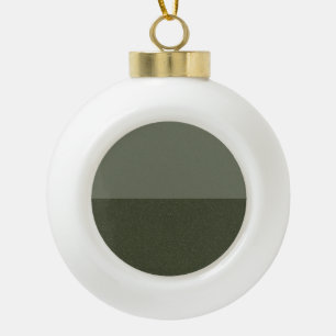 Boule En Céramique Moss Green Half & Half Ornament - Personnalisable