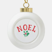 Boule En Céramique Mot Noël "NOEL" Phrase clé saisonnière (Devant)