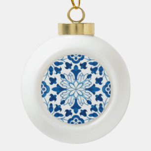 Boule En Céramique Motif carrelage vintage portugais bleu azulejos