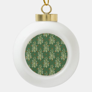 Boule En Céramique Motif d'illustration des arbres de Noël