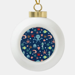 Boule En Céramique Motif mignon de vie marine de l'océan