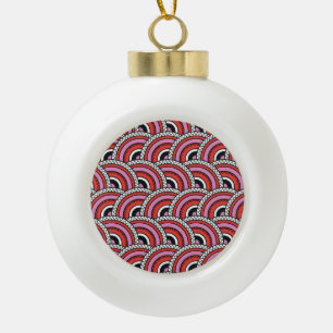 Boule En Céramique Motif sans couture géométrique rétro