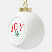 Boule En Céramique Mots de Noël "JOY" - Phrase de vacances saisonnièr (Droite)