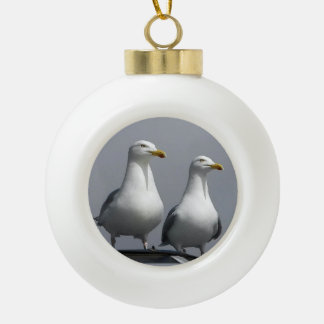Boule En Céramique Mr & Mrs Gully Bold Funny Seagull Couple Novelty 