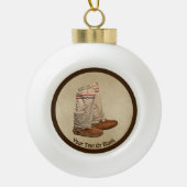 Boule En Céramique Mukluks Sur Vieux Papier (Devant)