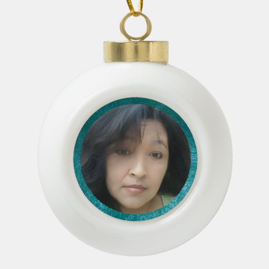 Boule En Céramique MVB Faux Velvet Conception personnalisée Turquoise (Devant)