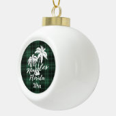 Boule En Céramique Naples Florida Palm Tree Green Plaid (Droite)