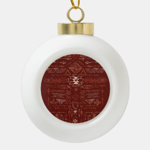 Boule En Céramique Navajo Aztec : Ethnic Doodle Motif.
