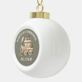 Boule En Céramique Neutral Baby’s 1st Christmas Train Keepsake Photo (Droite)