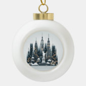 Boule En Céramique New York Holiday Elegance - Customizable Christmas (Devant)