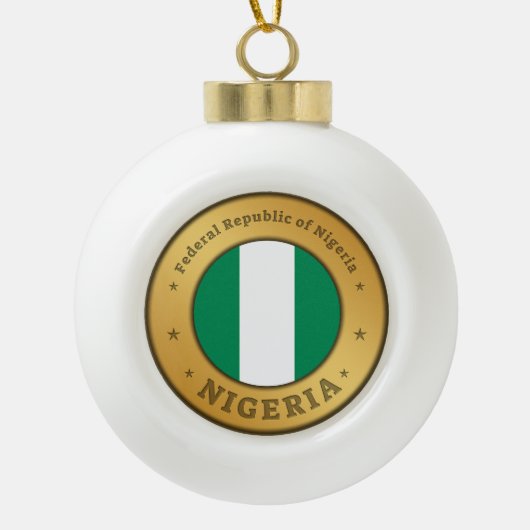 Boule En Céramique Nigeria Flag Badge (Devant)
