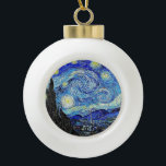 Boule En Céramique Night Starry Night<br><div class="desc">Vintage Sky Night Starry Night Ceramic Ball Noël Ornement</div>