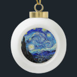 Boule En Céramique Night Starry Night<br><div class="desc">Vintage Sky Night Starry Night Ceramic Ball Noël Ornement</div>
