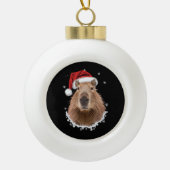 Boule En Céramique Noël amusant de Capybara (Devant)