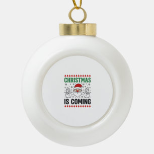 Boule En Céramique Noël arrive, modèle de bonhomme de neige du Père N