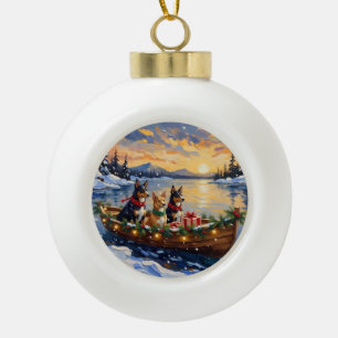 Boule En Céramique Noël Bateau de vacances de Kelpie australien